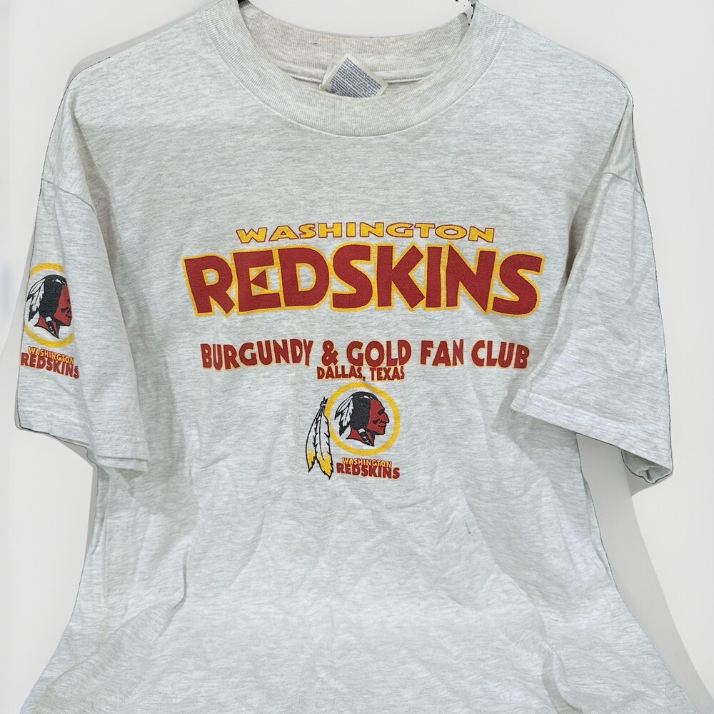 VINTAGE Washington Commanders Fan club Men Shirt L White NFL Graphic Team Logo